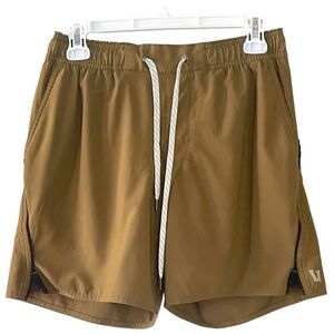 VUORI Men's Size S/M Brown Pull-On Elastic Waist Activewear Trail Running Shorts